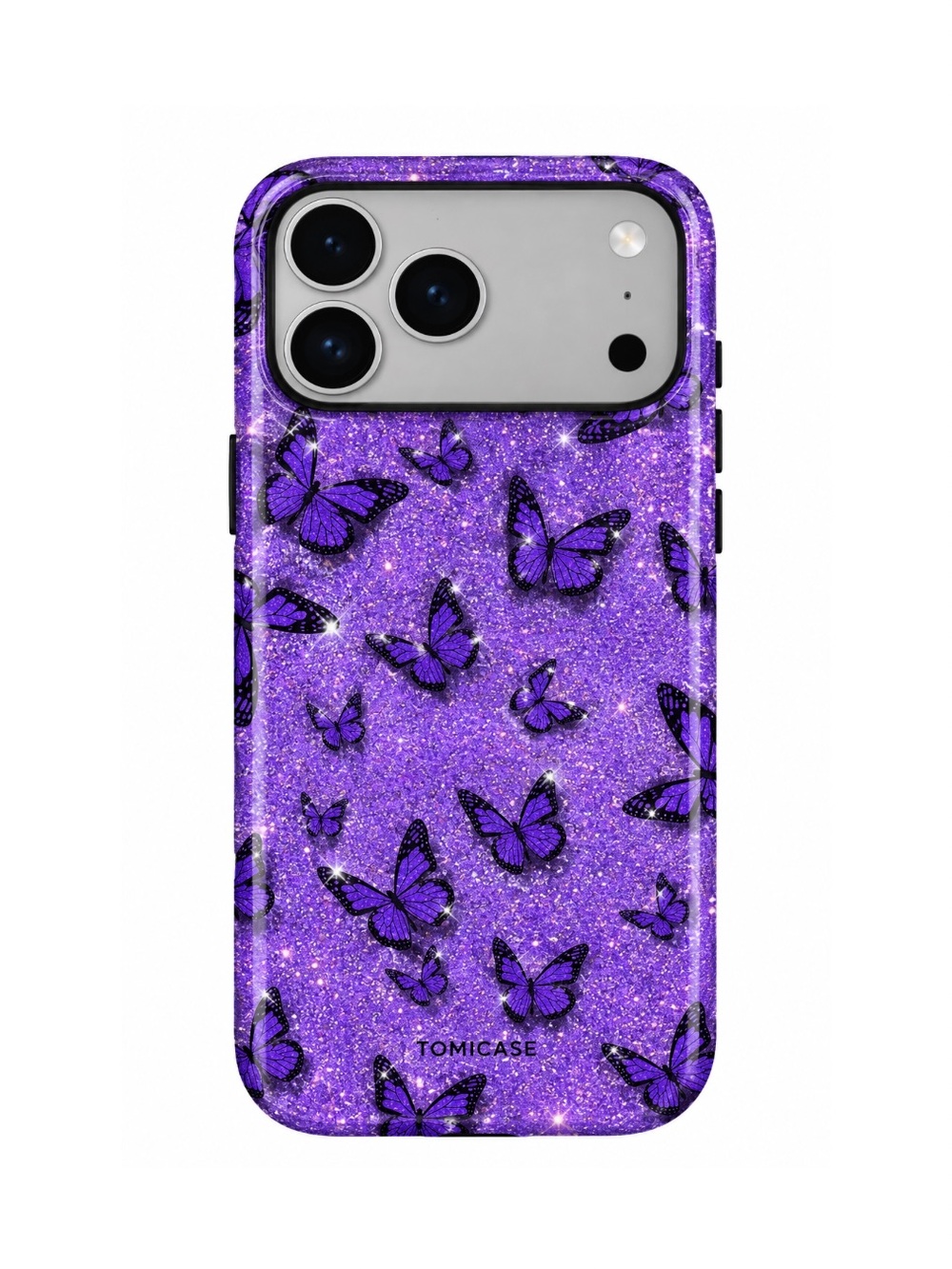 Tomicase Purple Butterfly Glitter Phone Case for iPhone